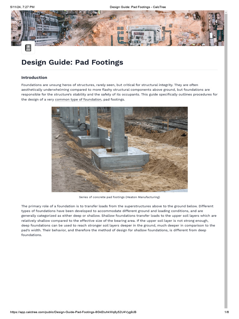 Pad Footing Design Guide | PDF | Foundation (Engineering) | Strength Of ...