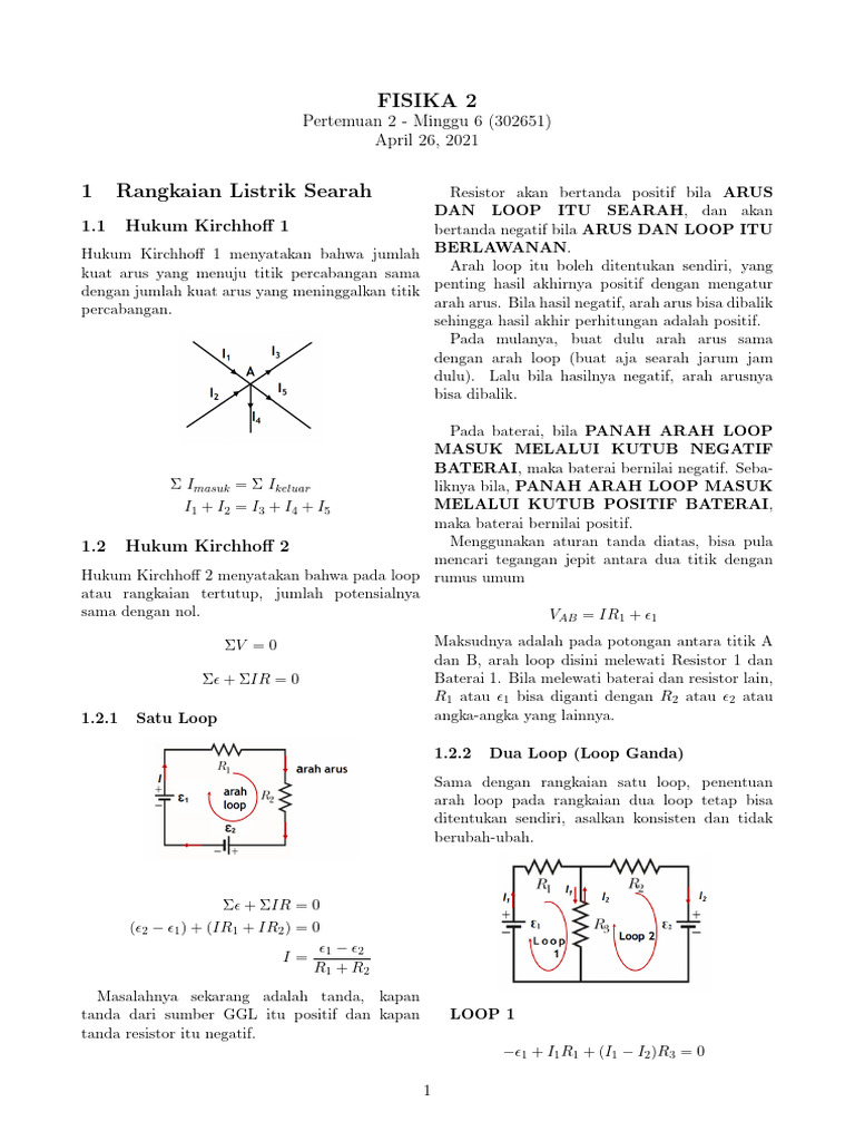Menentukan Arah dan Loop Rangkaian Listrik | PDF | Sains & Matematika
