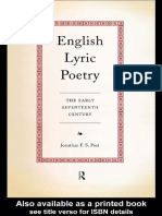 Jonathan Post - English Lyric Poetry (1999)
