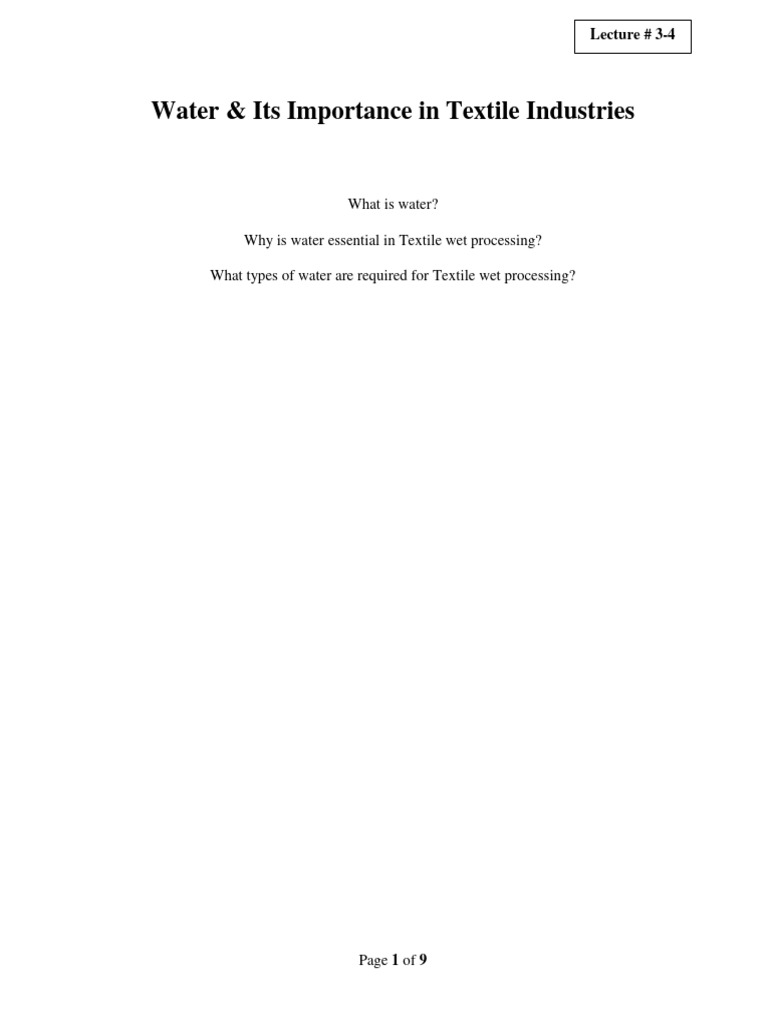 Lecture 3 4 Water Pdf Water Sodium Carbonate