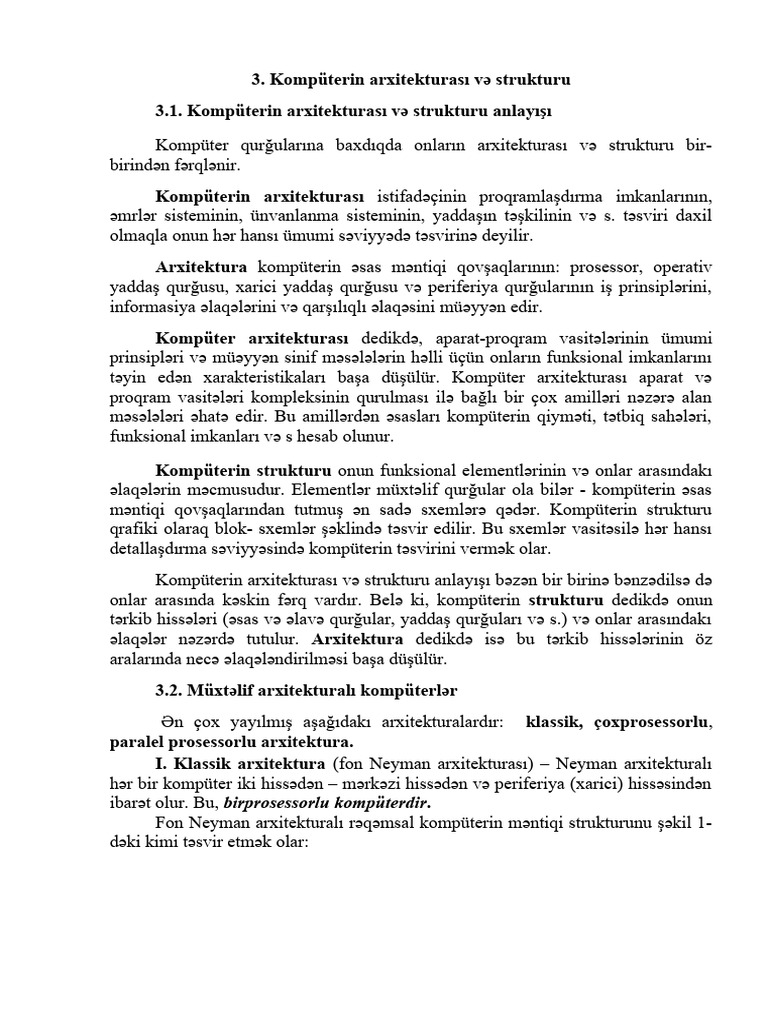 Kompüterin Arxitekturası VƏ Strukturu | PDF