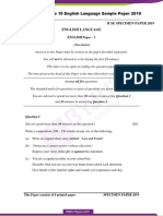 ICSE Class 10 English Language Sample Paper For 2019