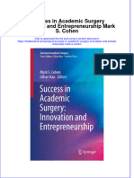 PDF Success in Academic Surgery Innovation and Entrepreneurship Mark S Cohen Ebook Full Chapter