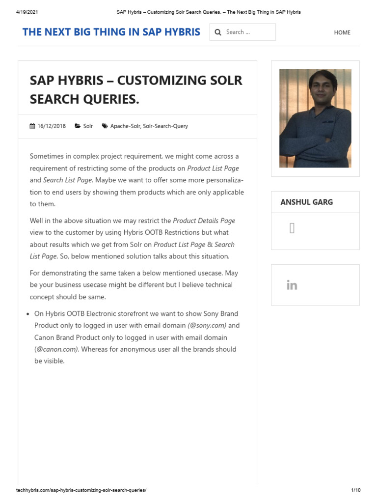 Customizing Solr Queries in SAP Hybris | PDF | Apache Solr | World Wide Web
