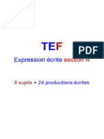 TEF Expression Ecrite Section A - 8 Sujets 24 Productions Ecrites