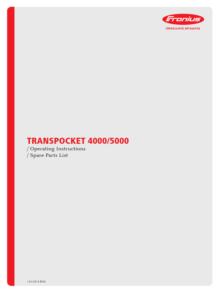 Fronius TransPocket 4000/5000 Manual | PDF | Welding | Construction