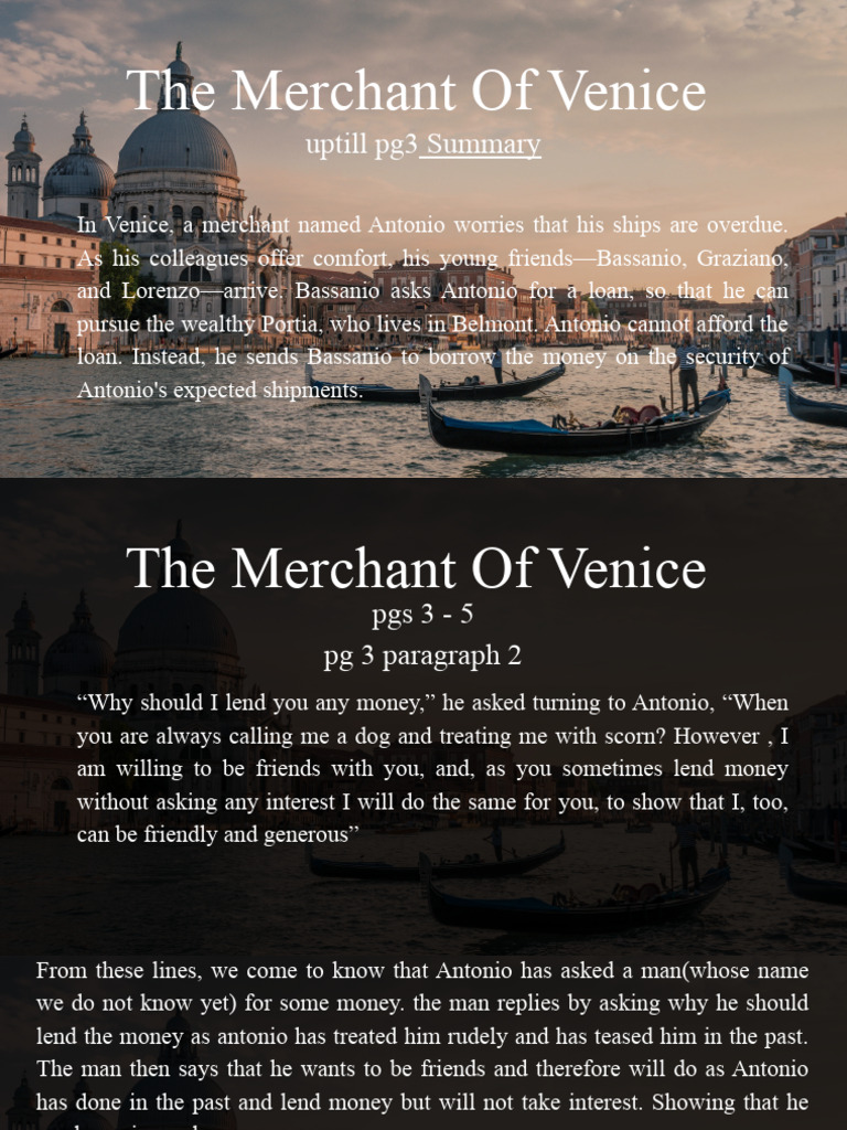 Summary of The Merchant of Venice | PDF | The Merchant Of Venice ...