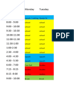 Exam period time table