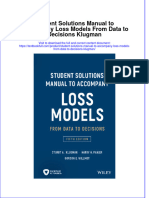 Download pdf Student Solutions Manual To Accompany Loss Models From Data To Decisions Klugman ebook full chapter 