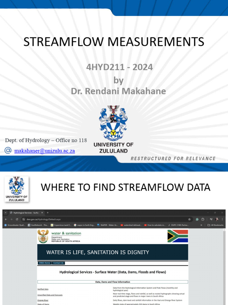Streamflow Measurement Techniques 2024 | PDF | Discharge (Hydrology ...