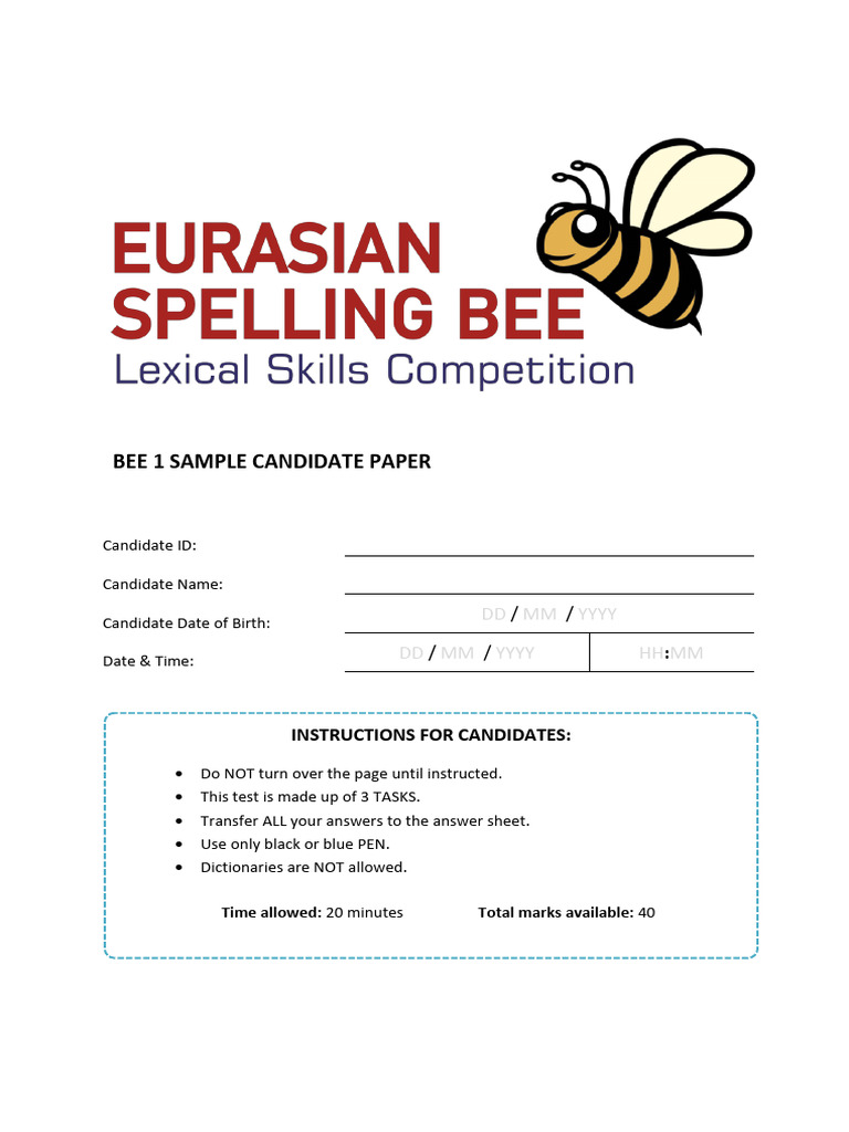 Candidate Spelling Test Instructions | PDF | Spelling