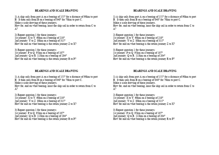 WS-Bearings and Scale Drawing | PDF | Water Transport | Ships