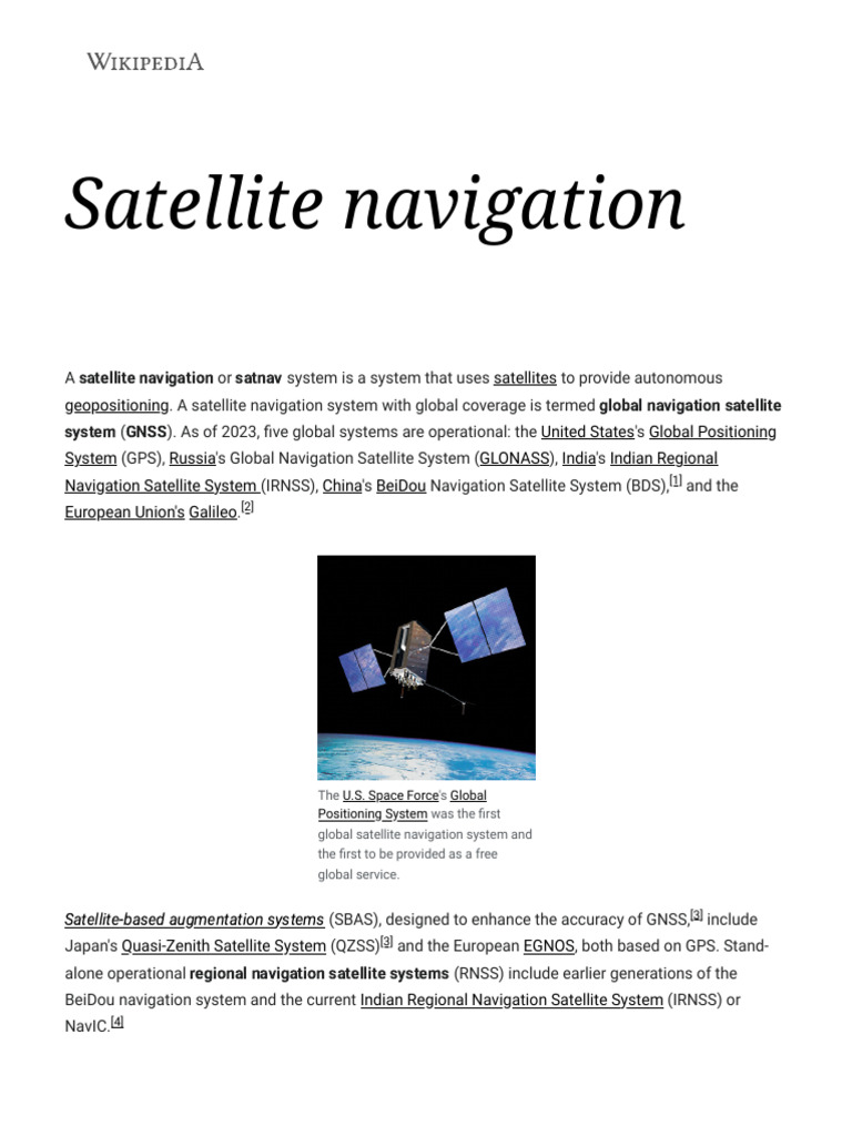 Overview of Global Navigation Systems | PDF | Geomatics | Spacecraft