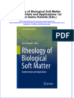 Textbook Rheology of Biological Soft Matter Fundamentals and Applications 1St Edition Isamu Kaneda Eds Ebook All Chapter PDF