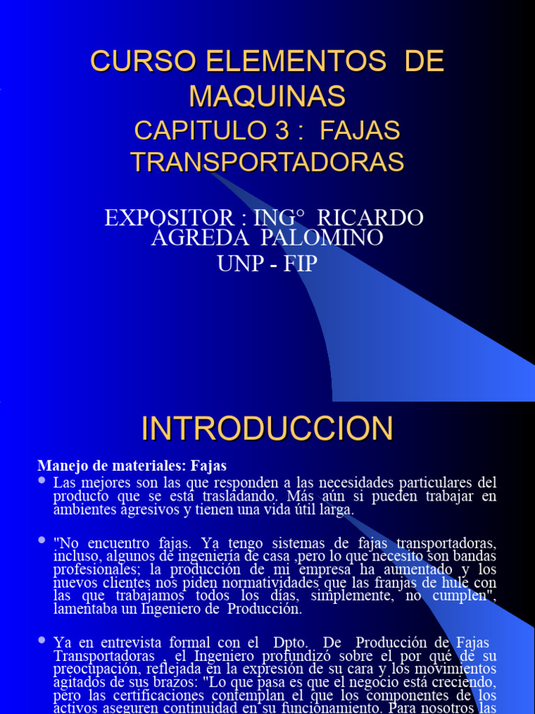 Elementos de Maquinas Cap 3 Fajas Transportadoras. | PDF | Cloruro de ...