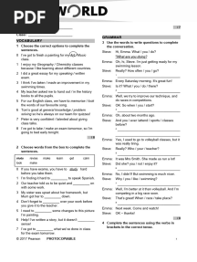 WIDER WORLD 3 Language Test