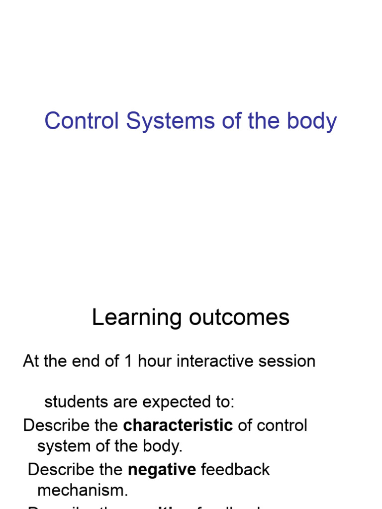 Body Control Systems Overview | PDF | Action Potential | Nerve