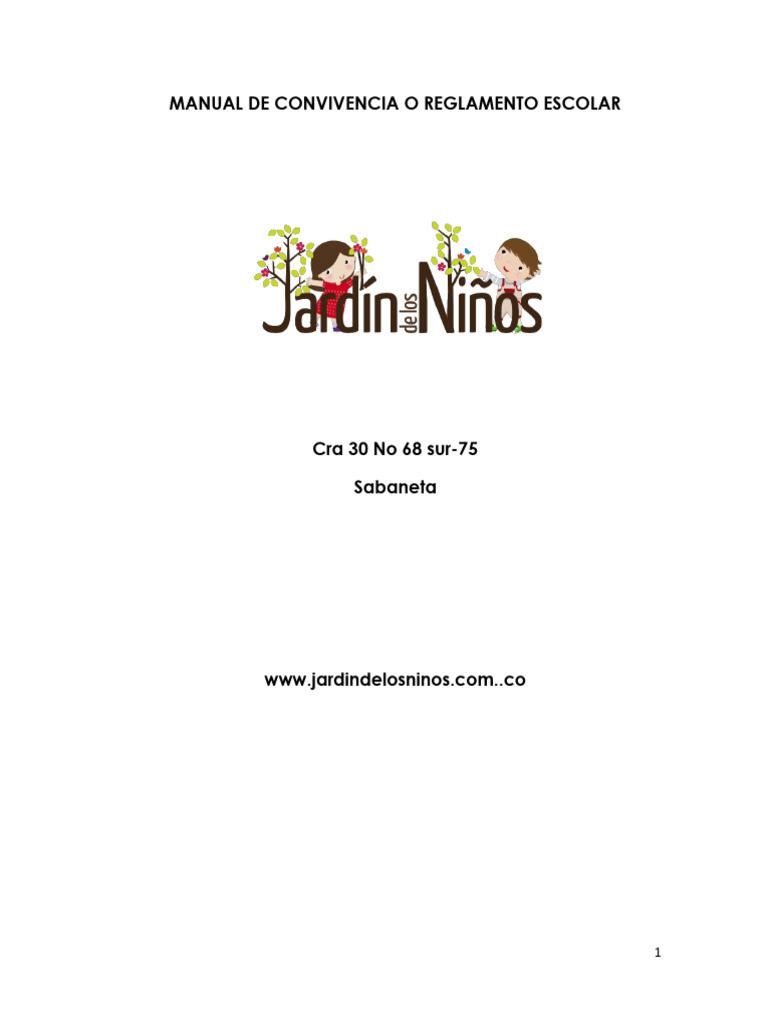 Manual de Convivencia o Reglamento Escolar para Subir | PDF | Educación ...