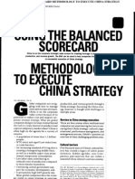 Using The Balanced Scorecard Methodology To Execute China Strategy 2006