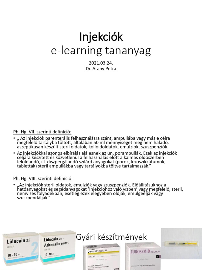 Injekciók Előadás | PDF