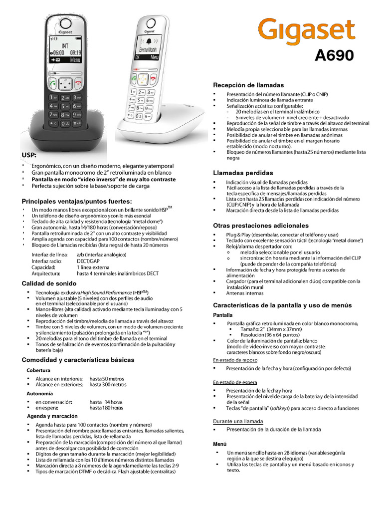 Ficha Técnica A690 - ES | PDF
