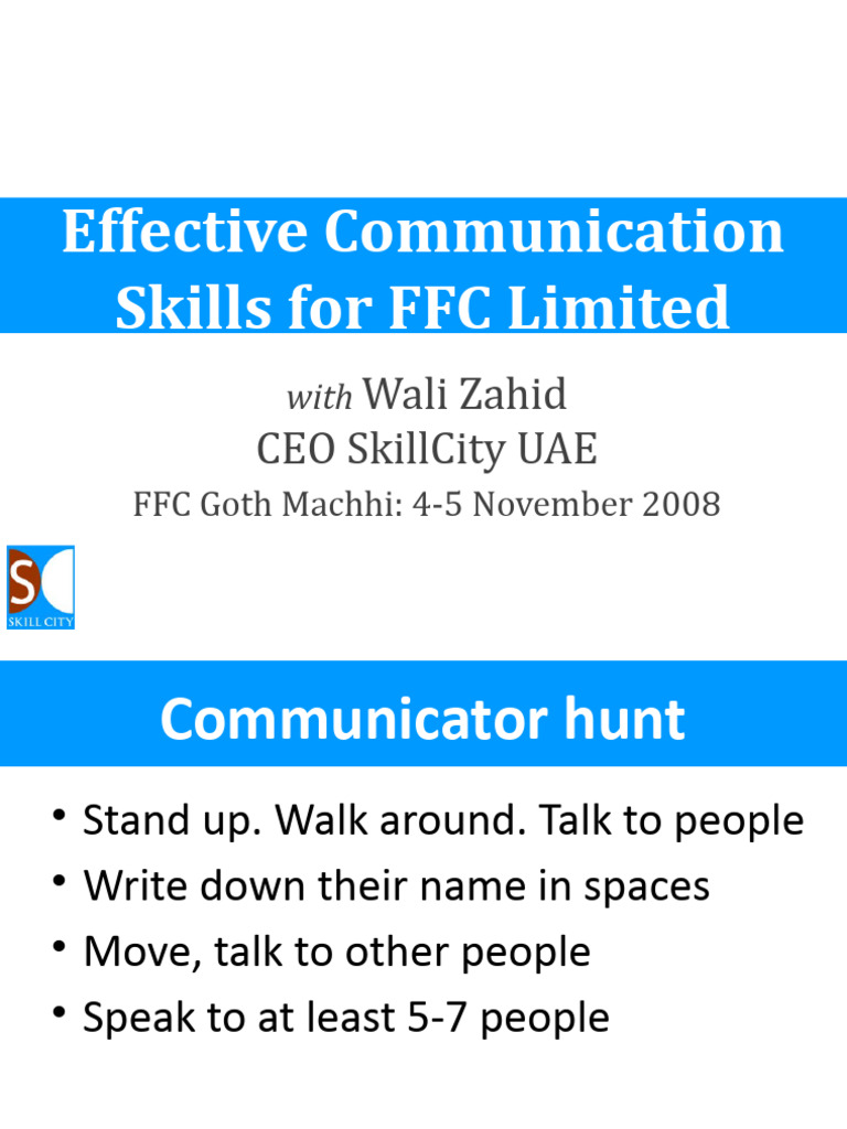 Effective Communication Workshop Guide | PDF | Communication | Body ...