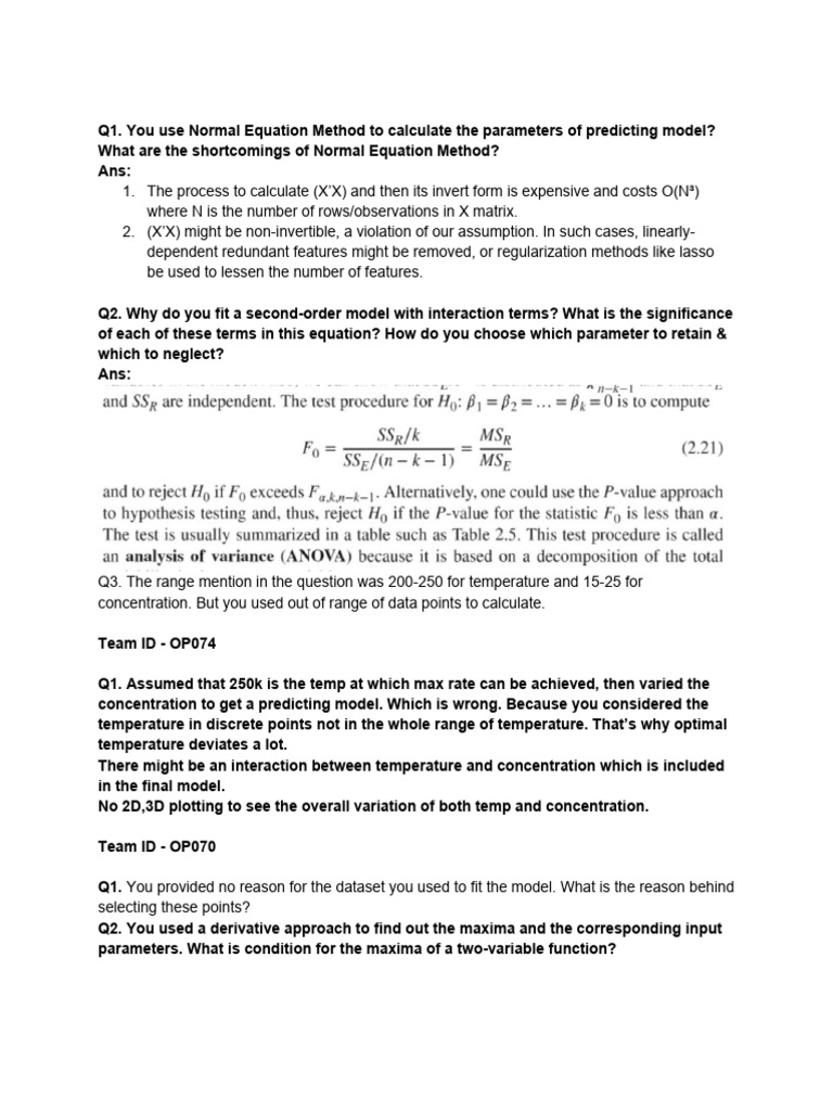 Shortcomings Of Normal Equation Method Pdf Applied Mathematics