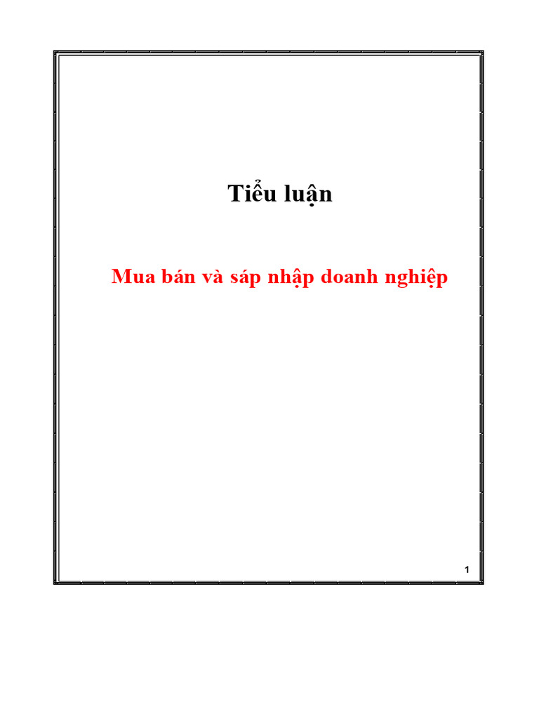 Tieu luan mua ban va sap nhap doanh nghiep pdf