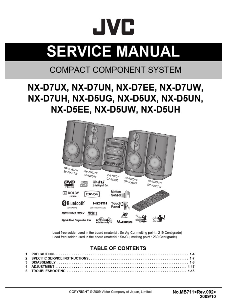 JVC NX d5 NX d7 Series Compact Component System 2009 SM | PDF ...