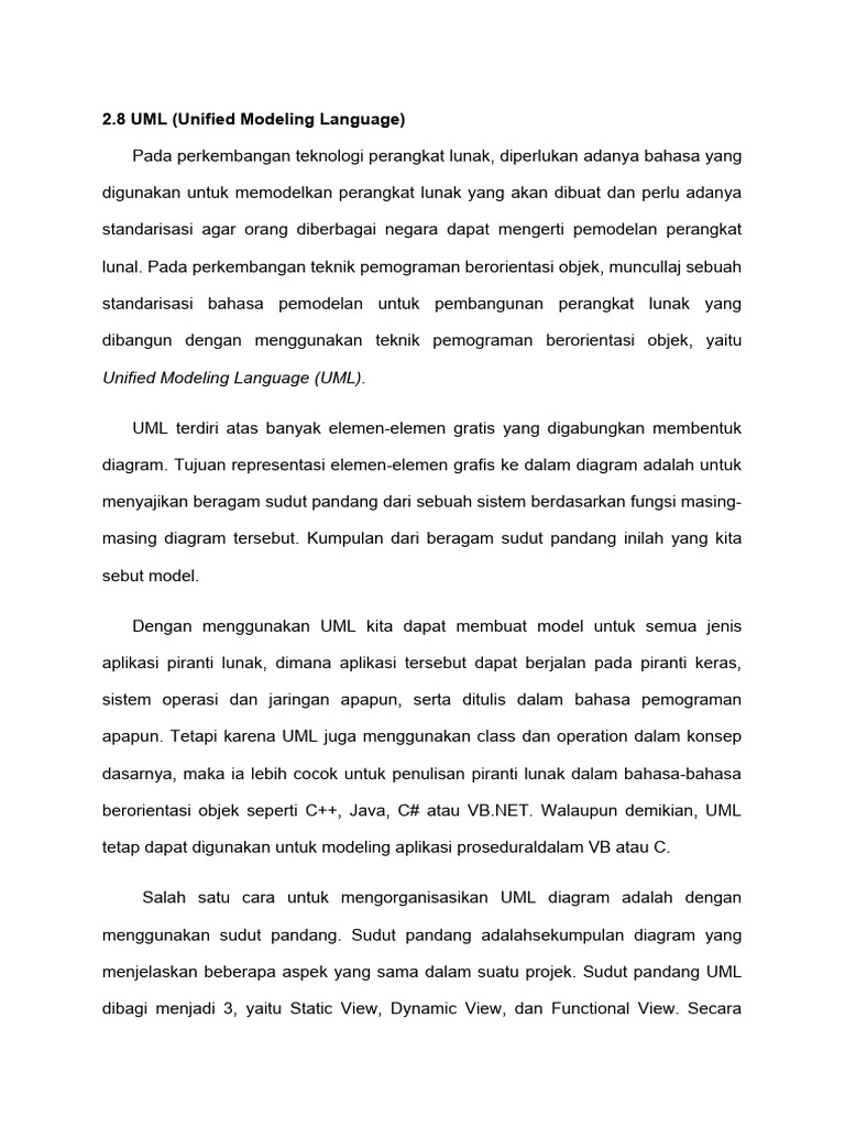 Pengenalan Unified Modeling Language (UML) | PDF