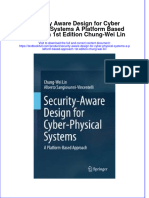 Textbook Security Aware Design For Cyber Physical Systems A Platform Based Approach 1St Edition Chung Wei Lin Ebook All Chapter PDF