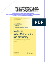 PDF Studies in Indian Mathematics and Astronomy Selected Articles of Kripa Shankar Shukla Aditya Kolachana Ebook Full Chapter