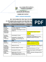 2024 Fet Mid-year Examination Time Table