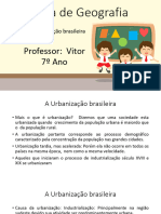 Aula de Geografia 9 7º Ano 15 A 19 Fev Urbanização Brasileira