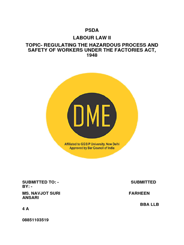 Labour Law Download Free Pdf Occupational Safety And Health Safety