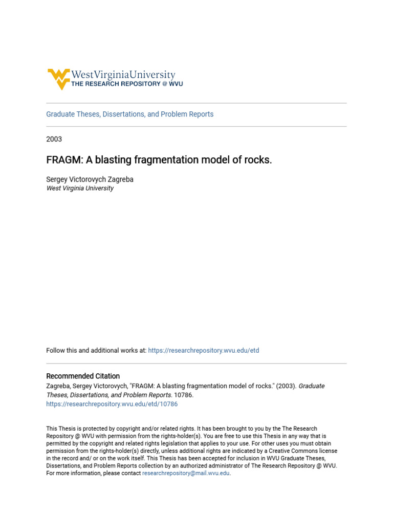 FRAGM_ a Blasting Fragmentation Model of Rocks. | PDF | Stress ...