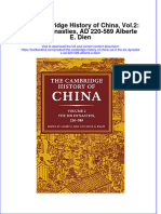 PDF The Cambridge History of China Vol 2 The Six Dynasties Ad 220 589 Alberte E Dien Ebook Full Chapter