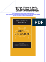 PDF The Cambridge History of Music Criticism The Cambridge History of Music 1St Edition Christopher Dingle Ebook Full Chapter