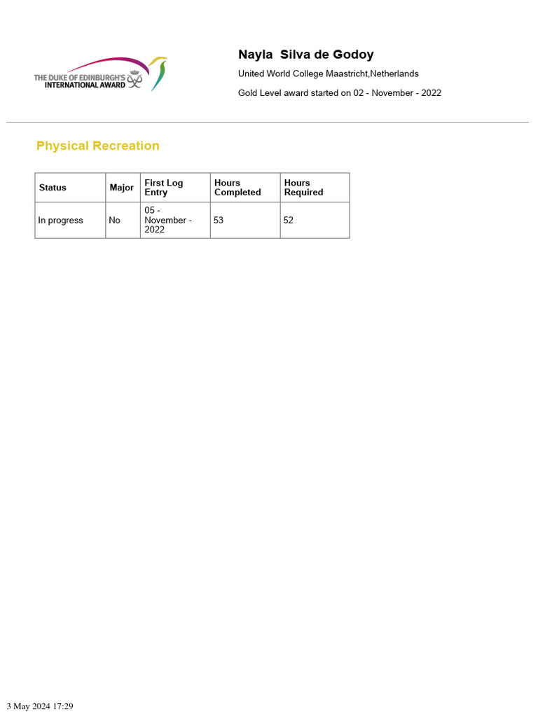 Summary Physical Recreation Section Report v1.0 | PDF | Hiking | Trail