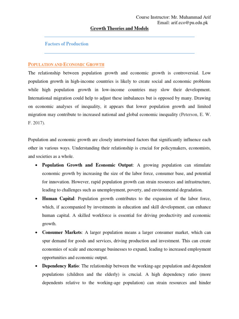 Population Growth and Economic Impact | PDF | Economic Growth ...