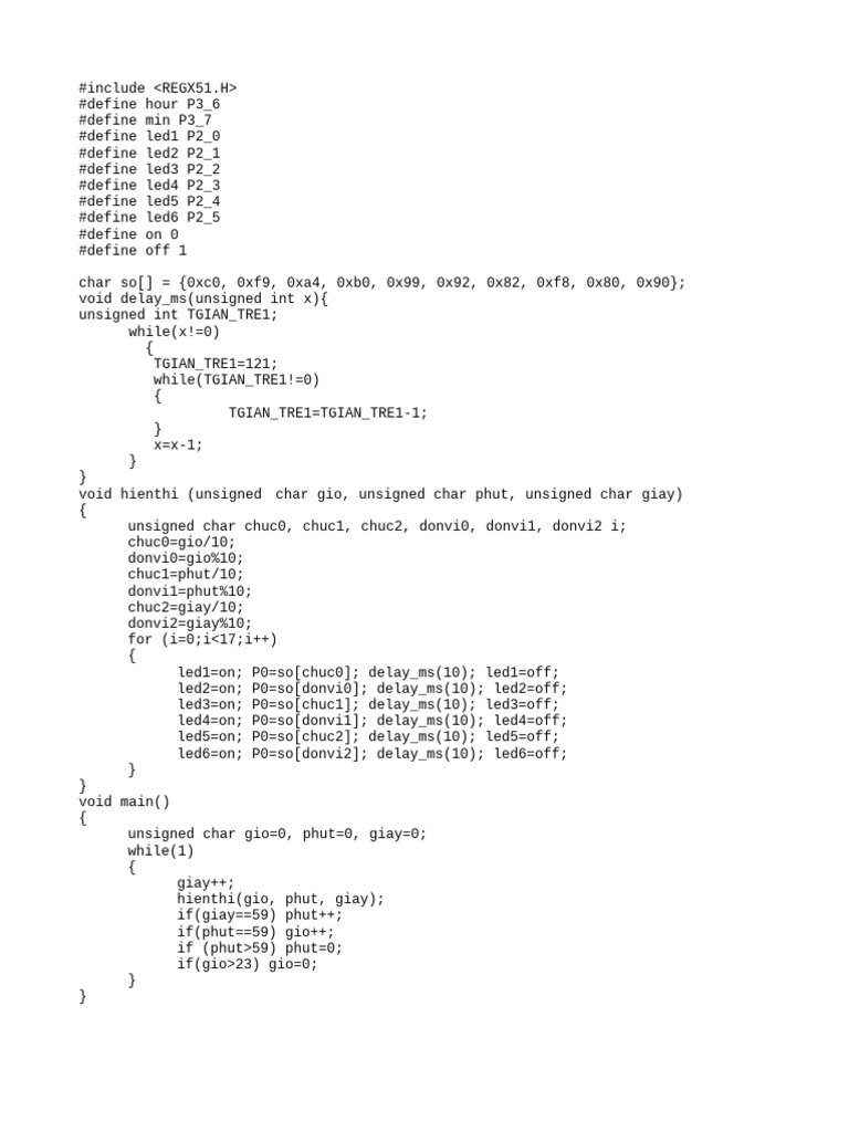 51 Microcontroller Timer Code | PDF