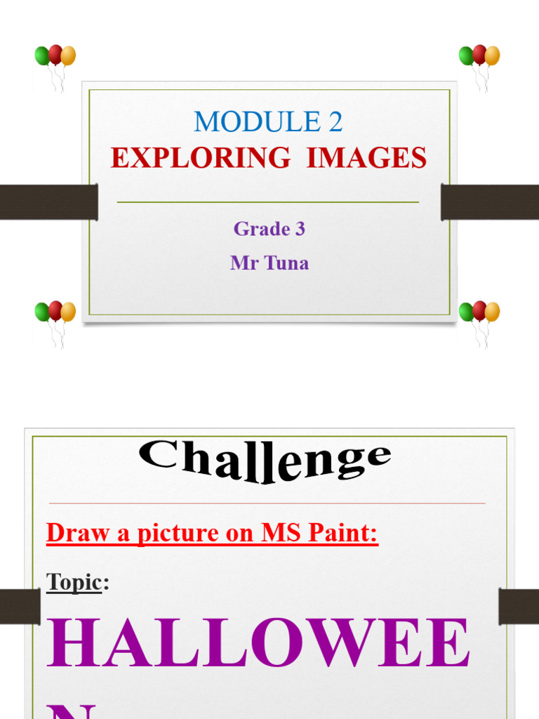 Grade 3 MS Paint Image Exploration | PDF