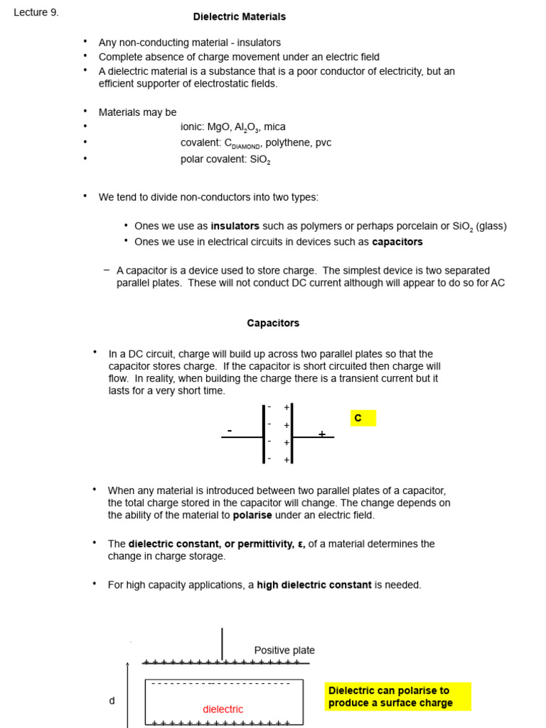 MAT1220 L9 Early 22 | PDF | Dielectric | Capacitor
