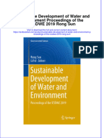 Download pdf Sustainable Development Of Water And Environment Proceedings Of The Icsdwe 2019 Rong Sun ebook full chapter 
