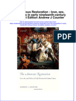 Textbook The Amorous Restoration Love Sex and Politics in Early Nineteenth Century France 1St Edition Andrew J Counter Ebook All Chapter PDF