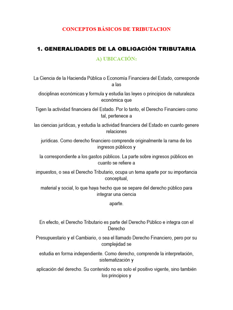 Conceptos Básicos De Tributacion Pdf Impuestos Justicia