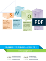 立体方块SWOT分析图PPT模板