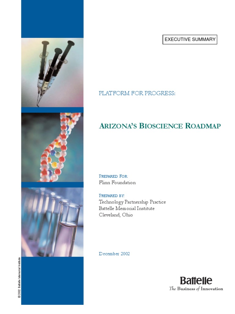 Arizona S Bioscience Roadmap Executive Summary 2002 12 Pdf