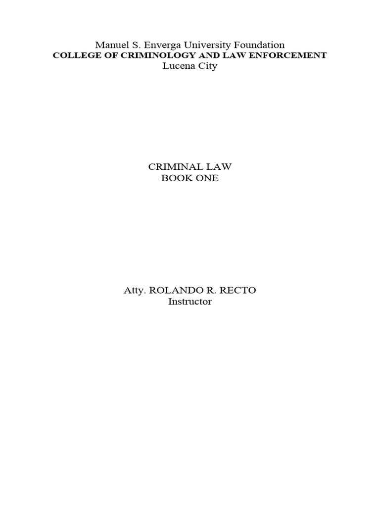 Philippine Criminal Law Overview | PDF | Crimes | Crime & Violence