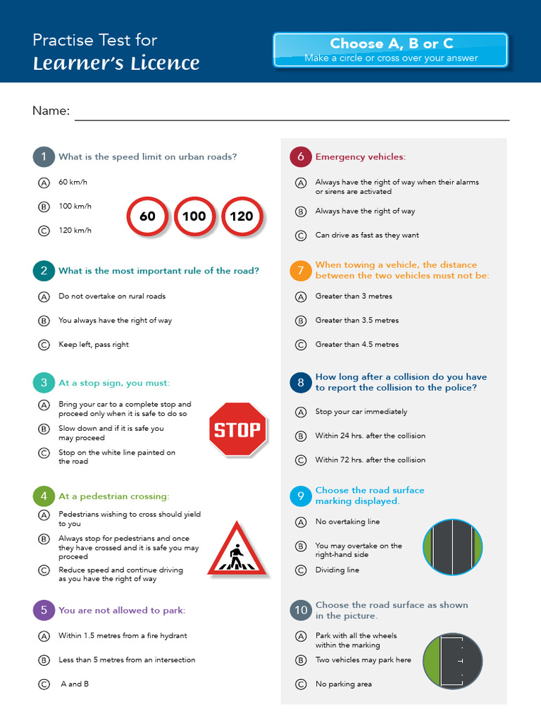 Imperial k53 practice test pdf traffic intersection road 